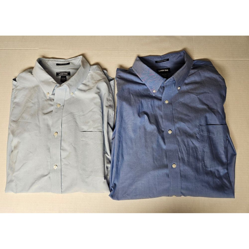Lands End Blue Button Down Shirts 20 36T